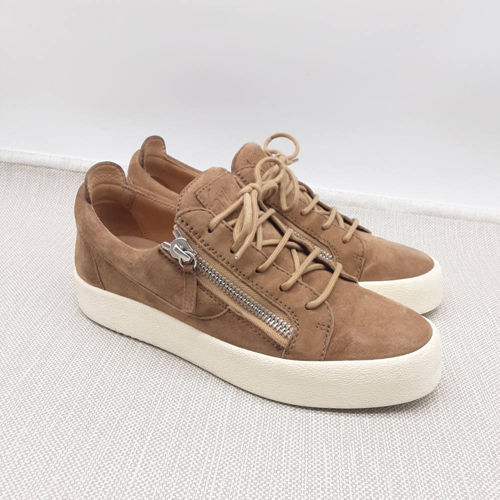 Giuseppe Zanotti Frankie Size 41 Beige Multi Color Fashion Sneaker Lace Up Zip
